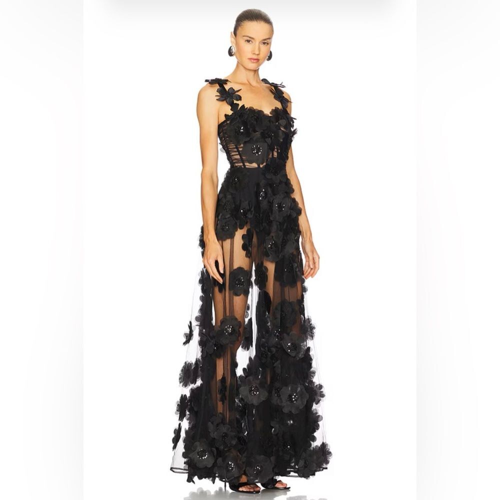 NWOT BRONX AND BANCO Rosalie Noir Gown in Black, evening maxi dress - Picture 2 of 15